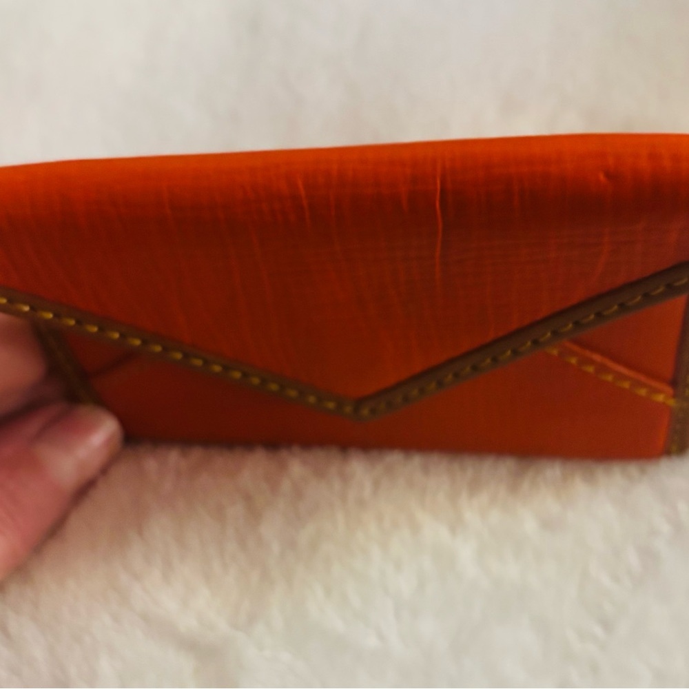 Dooney & Bourke Orange Leather Card Holder - Picture 5 of 6